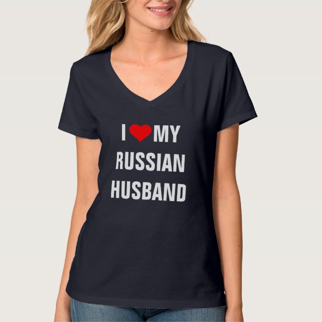 Ich Liebe mein russisches Ehemann T-Shirt (Vorderseite)