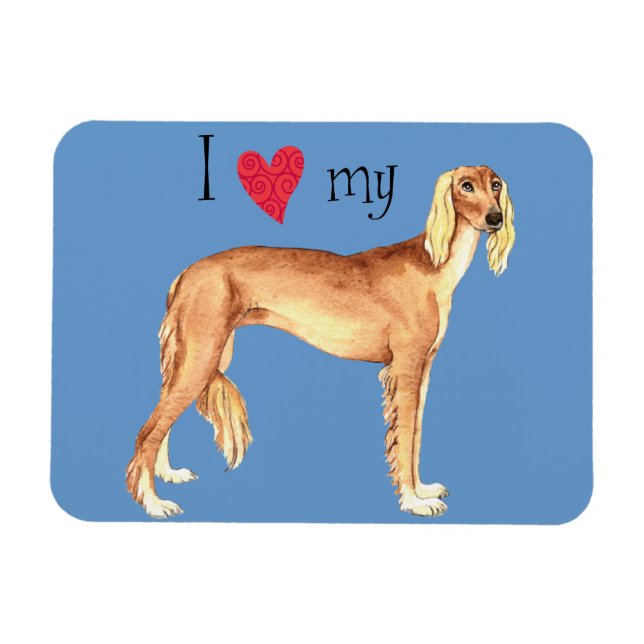 Ich Liebe mein Saluki Magnet (Horizontal)