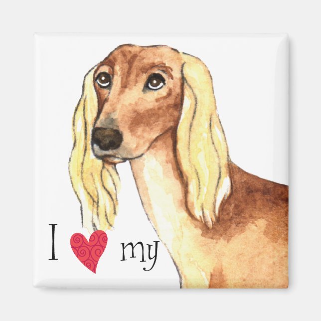Ich Liebe mein Saluki Magnet (Vorne)