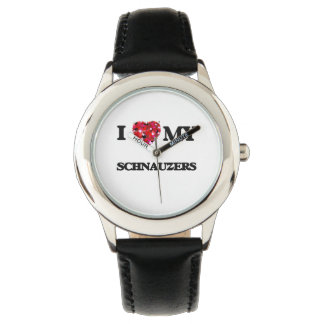 Ich Liebe mein Schnauzer Armbanduhr