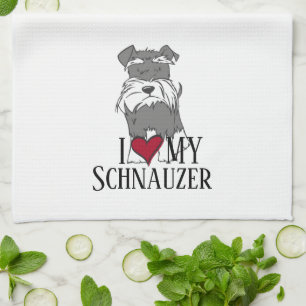 Ich Liebe mein Schnauzer Geschirrtuch