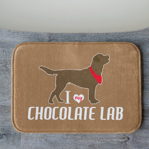 Ich Liebe mein Schokolade Labrador Bad Badematte