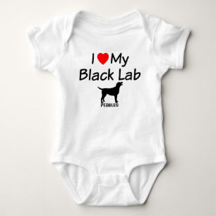 Ich Liebe mein schwarzes Labor Baby Strampler