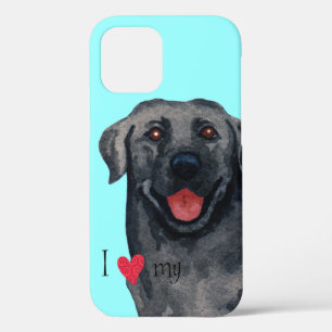 Ich Liebe mein schwarzes Labor Case-Mate iPhone Hülle