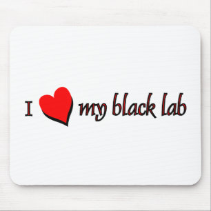 Ich Liebe mein Schwarzes Labrador Mousepad