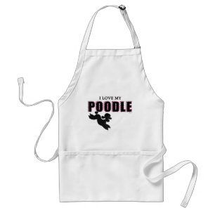 Ich Liebe mein schwarzes Poodle Schürze