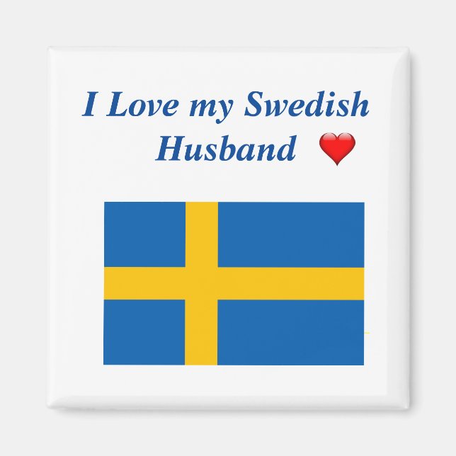 Ich Liebe mein schwedisches Ehemann Magnet (Vorne)