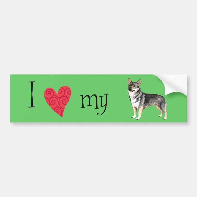 Ich Liebe mein schwedisches Vallhund Autoaufkleber (Vorne)