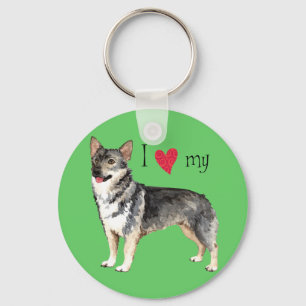 Ich Liebe mein schwedisches Vallhund Schlüsselanhänger