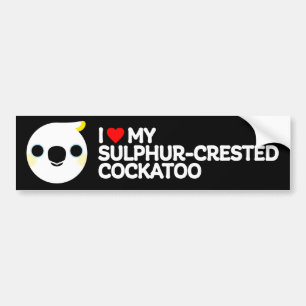 ICH LIEBE MEIN SCHWEFELKRESTER COCKATOO AUTOAUFKLEBER