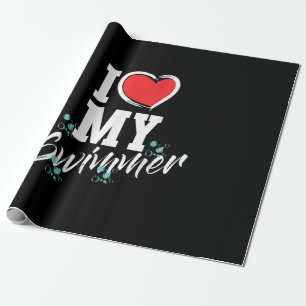 Ich Liebe mein schwimmendes Schwimmerschwimmteam M Geschenkpapier