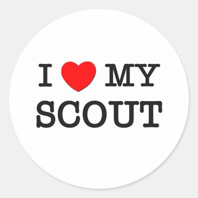 Ich Liebe mein SCOUT Runder Aufkleber (Vorderseite)