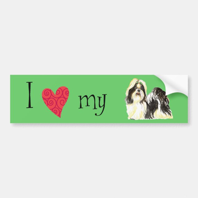 Ich Liebe mein Shih Tzu Autoaufkleber (Vorne)