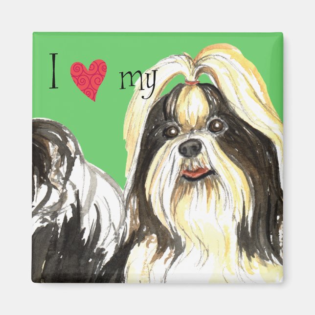 Ich Liebe mein Shih Tzu Magnet (Vorne)