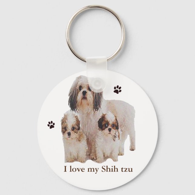 Ich Liebe mein Shih tzu Schlüsselanhänger (Vorderseite)