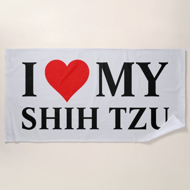 Ich Liebe mein Shih Tzu Strandtuch (Vorderseite)