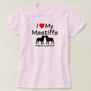 Ich Liebe mein Shirt von zwei Mastiff-Hunden