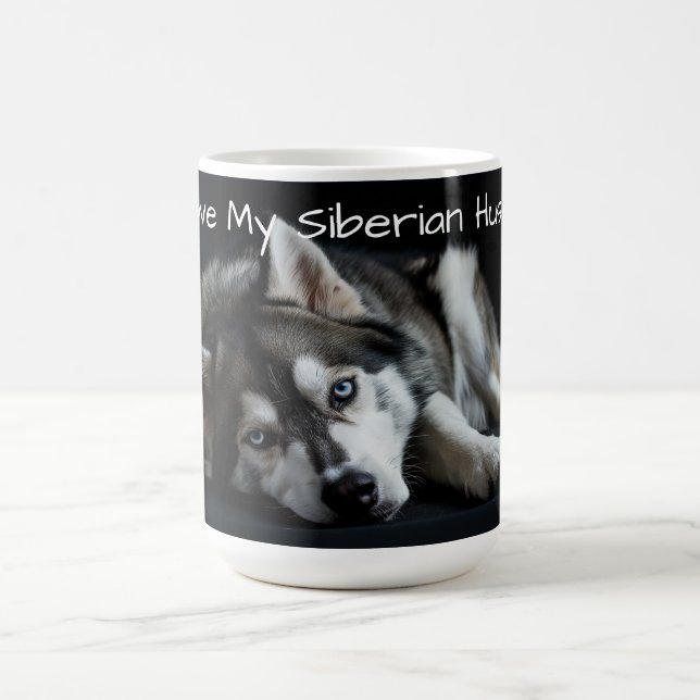 Ich Liebe mein sibirischer Husky Kaffeetasse (Mittel)