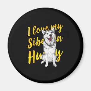 Ich Liebe mein sibirischer Husky   Snow Dog Lover  Magnet