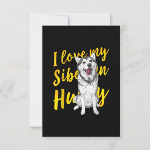 Ich Liebe mein sibirischer Husky Snow Dog Lover RSVP Karte