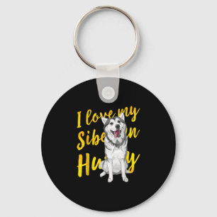 Ich Liebe mein sibirischer Husky Snow Dog Lover Schlüsselanhänger