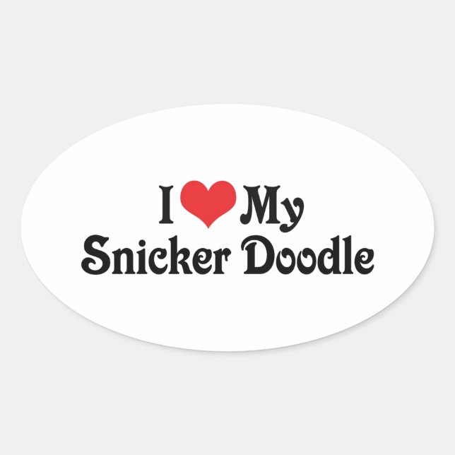 Ich Liebe mein Snicker Doodle Ovaler Aufkleber (Vorderseite)