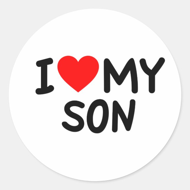 Ich Liebe mein Sohn Runder Aufkleber (Vorderseite)