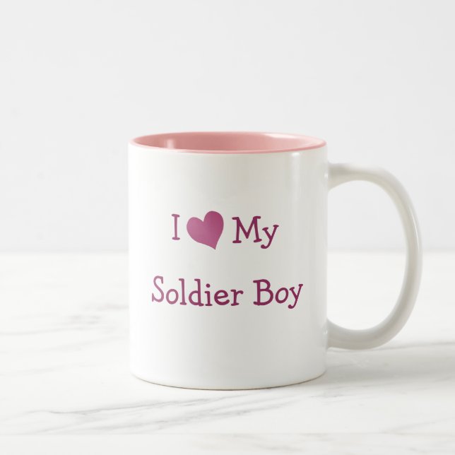 Ich Liebe mein Soldat Junge Zweifarbige Tasse (Rechts)