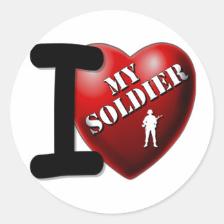 Ich Liebe mein Soldat Runder Aufkleber