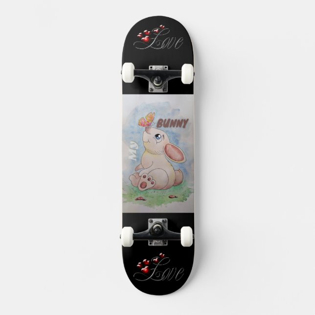 Ich Liebe Mein sonniger Cartoon animiertes Bild Skateboard (Vorderseite)