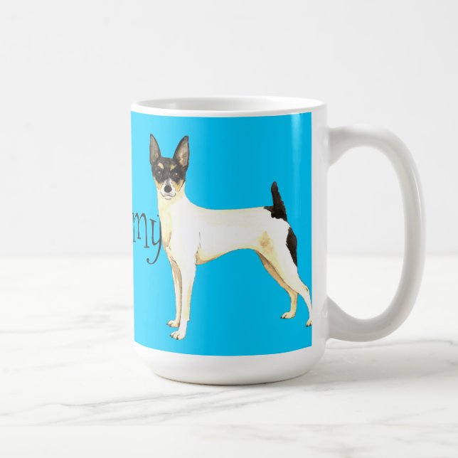Ich Liebe mein Spielzeug Fox Terrier Kaffeetasse (Rechts)