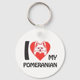 Ich Liebe mein Spitz - Niedliche Fluffy Dog Lover Schlüsselanhänger
