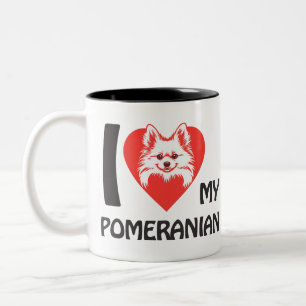 Ich Liebe mein Spitz - Niedliche Fluffy Dog Lover Zweifarbige Tasse