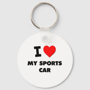 Ich Liebe mein Sportauto Schlüsselanhänger