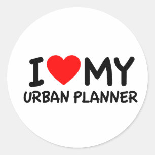 Ich Liebe mein Stadtplaner Runder Aufkleber