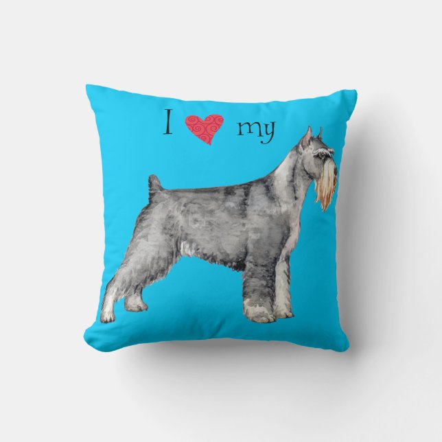 Ich Liebe mein Standard Schnauzer Kissen (Vorderseite)