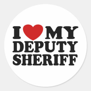 Ich Liebe mein Stellvertreter Sheriff Runder Aufkleber