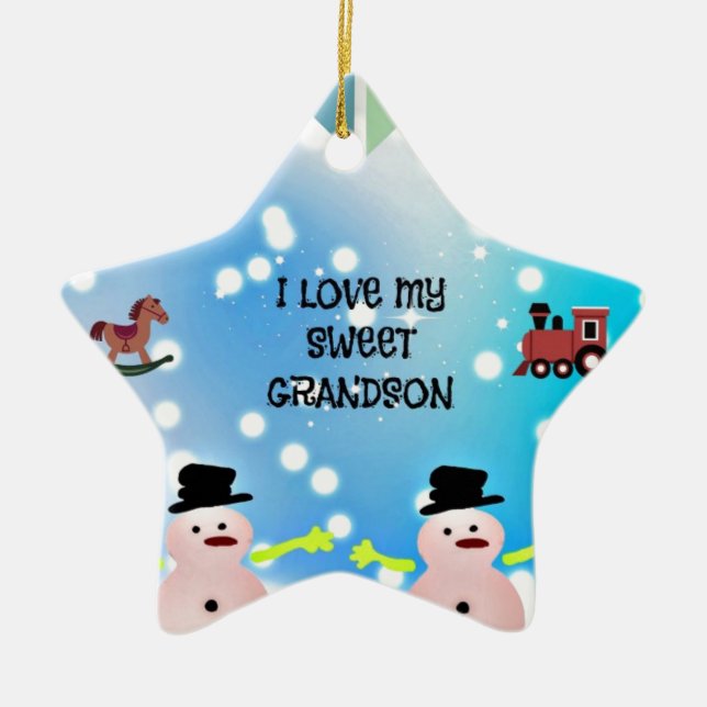 Ich Liebe mein Sweet Grandson Keramikornament (Vorne)