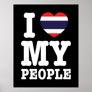 Ich liebe mein thailändisches Volk Poster