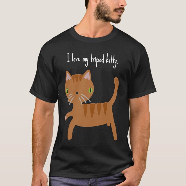 Ich Liebe mein Tripod Kitty, der dreiseitige Katze T-Shirt (Vorderseite)