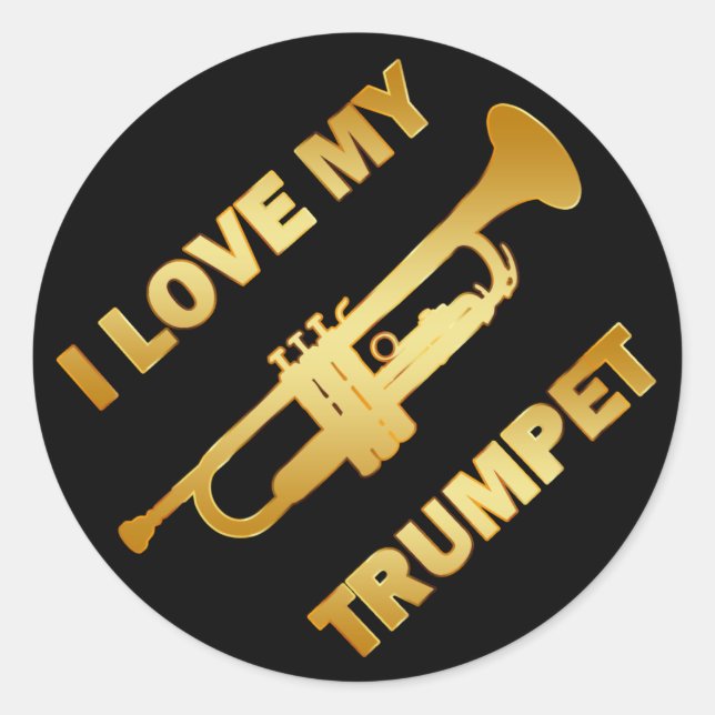ICH LIEBE MEIN TRUMPET RUNDER AUFKLEBER (Vorderseite)