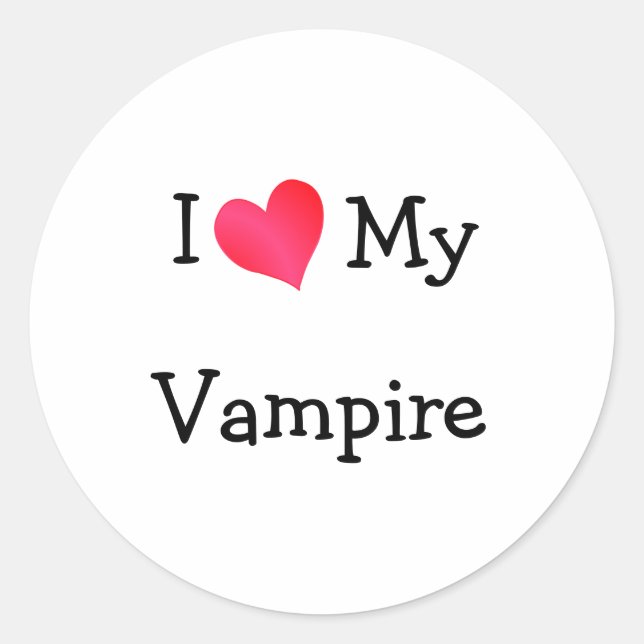 Ich Liebe mein Vampire Runder Aufkleber (Vorderseite)