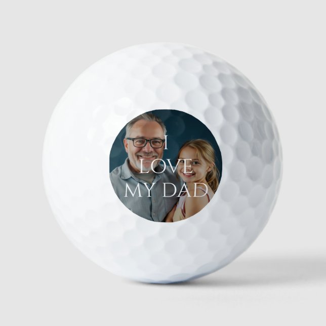 Ich Liebe Mein Vater Foto Overlay Golfball (Vorderseite)