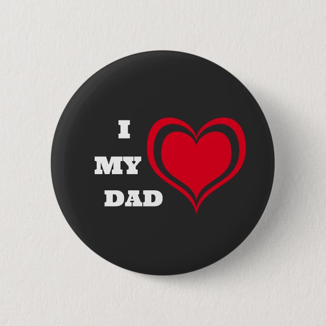 Ich Liebe Mein Vater Niedlich Herzfrequenz Button (Vorderseite)