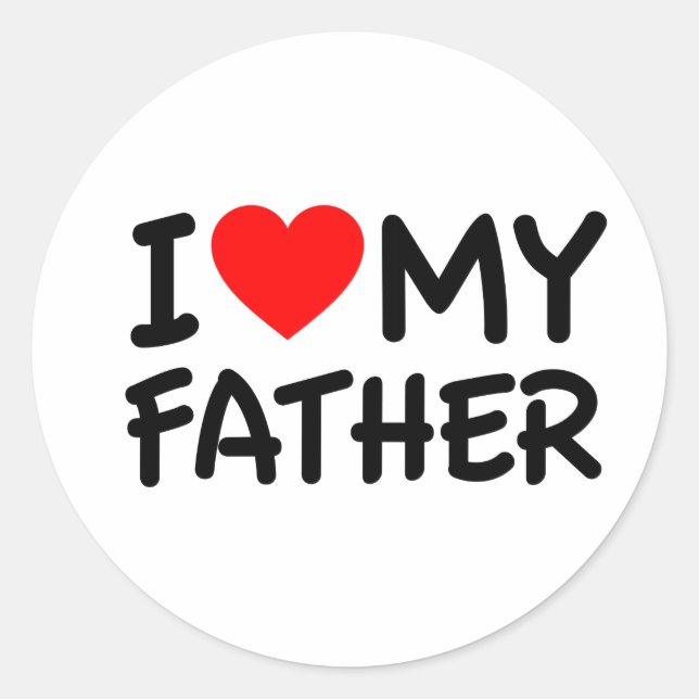 Ich Liebe mein Vater Runder Aufkleber (Vorderseite)
