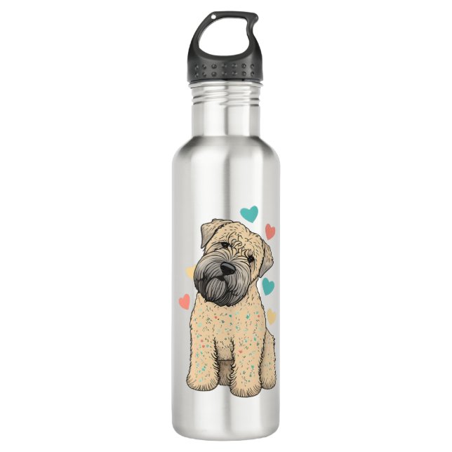 Ich Liebe mein weich beschichtetes Wheaten Terrier Edelstahlflasche (Vorderseite)