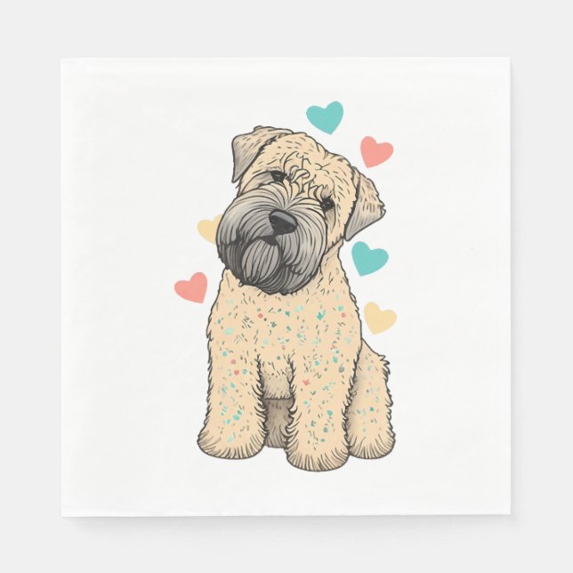 Ich Liebe mein weich beschichtetes Wheaten Terrier Serviette (Vorderseite)