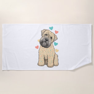 Ich Liebe mein weich beschichtetes Wheaten Terrier Strandtuch
