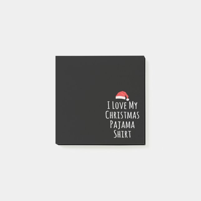 Ich Liebe mein Weihnachts-Pajama-Shirt Post-it Klebezettel (Vorderseite)