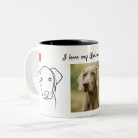Ich liebe mein Weimaraner-Hunde-Foto-Zeichnung-Her
